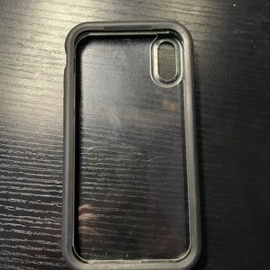 Clear LifeProof case with green detailing.
